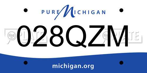 028QZM Michigan License Plate