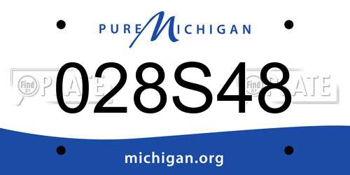 028S48 Michigan License Plate