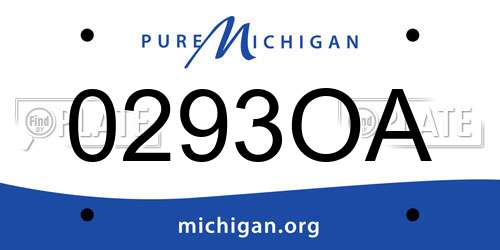 0293OA Michigan License Plate