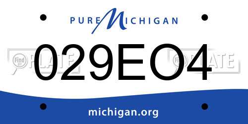 029EO4 Michigan License Plate