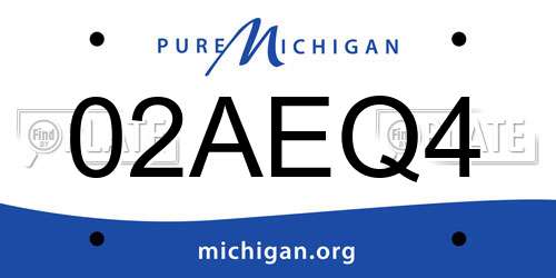 02AEQ4 Michigan License Plate