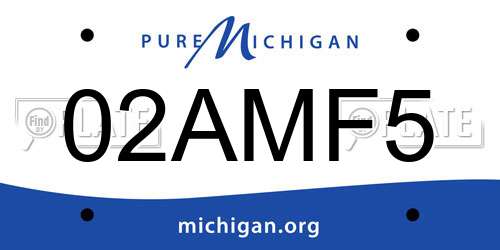 02AMF5 Michigan License Plate