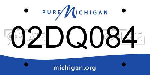 02DQ084 Michigan License Plate