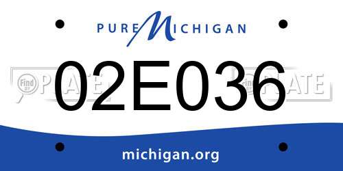 02E036 Michigan License Plate