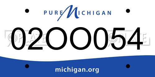 02OO054 Michigan License Plate