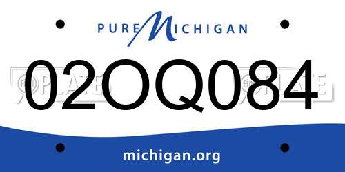 02OQ084 Michigan License Plate