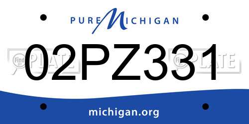 02PZ331 Michigan License Plate