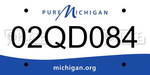 02QD084 Michigan License Plate