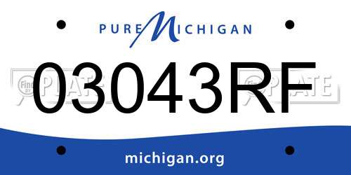 03043RF Michigan License Plate