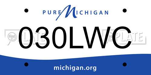 030LWC Michigan License Plate