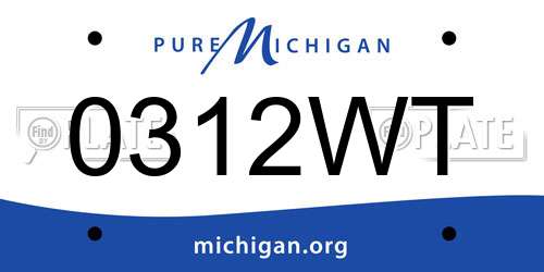 0312WT Michigan License Plate