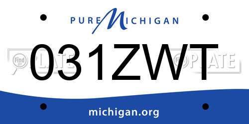 031ZWT Michigan License Plate