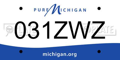 031ZWZ Michigan License Plate