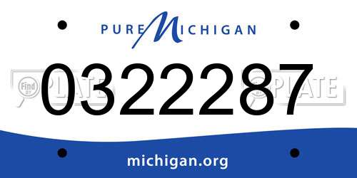 0322287 Michigan License Plate