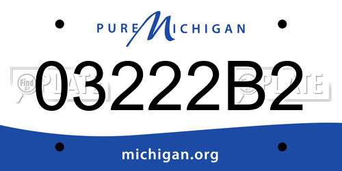 03222B2 Michigan License Plate