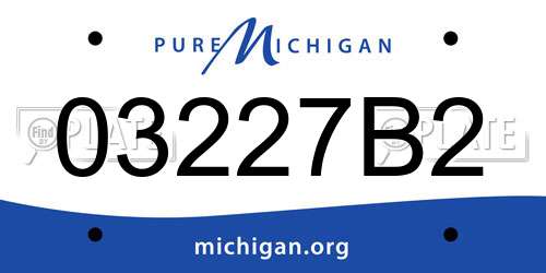 03227B2 Michigan License Plate