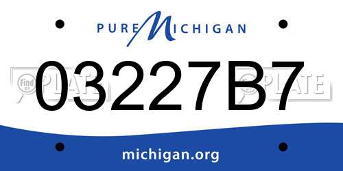 03227B7 Michigan License Plate