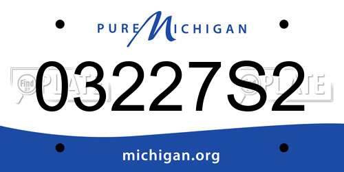 03227S2 Michigan License Plate