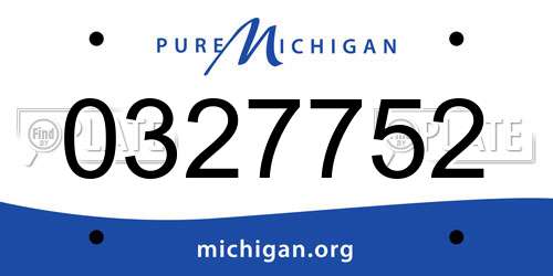 0327752 Michigan License Plate
