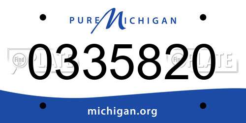 0335820 Michigan License Plate