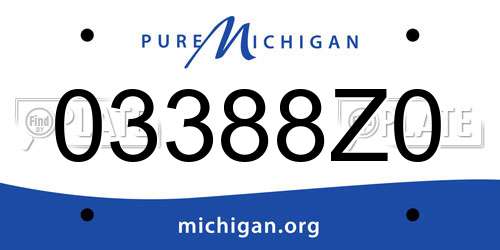 03388Z0 Michigan License Plate