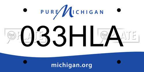 033HLA Michigan License Plate