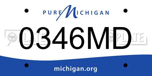 0346MD Michigan License Plate
