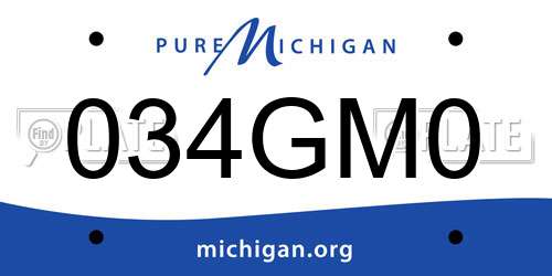 034GM0 Michigan License Plate