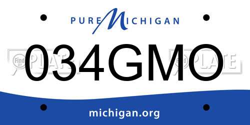 034GMO Michigan License Plate