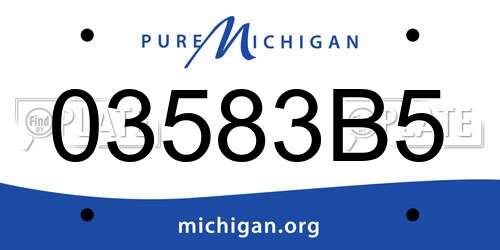 03583B5 Michigan License Plate