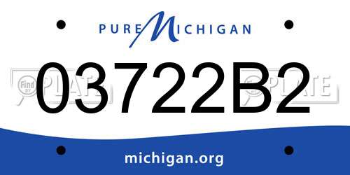 03722B2 Michigan License Plate