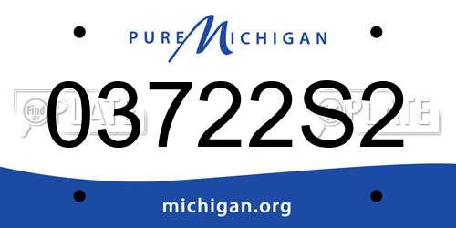 03722S2 Michigan License Plate