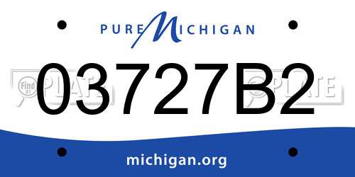 03727B2 Michigan License Plate