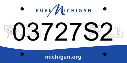 03727S2 Michigan License Plate