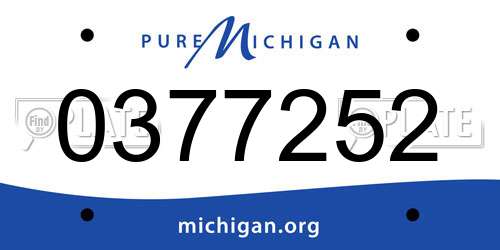 0377252 Michigan License Plate