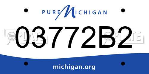 03772B2 Michigan License Plate
