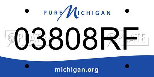 03808RF Michigan License Plate