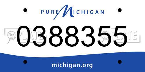 0388355 Michigan License Plate
