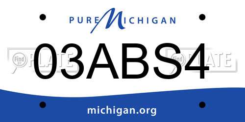 03ABS4 Michigan License Plate