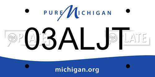 03ALJT Michigan License Plate