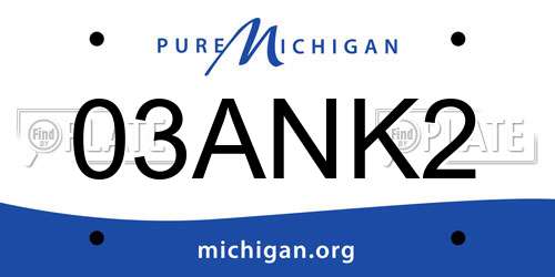 03ANK2 Michigan License Plate