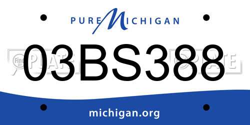 03BS388 Michigan License Plate