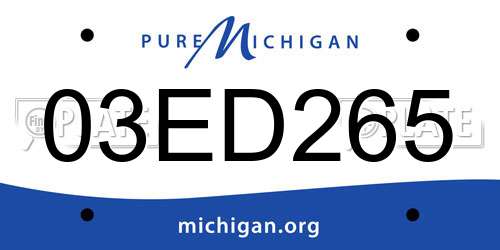 03ED265 Michigan License Plate