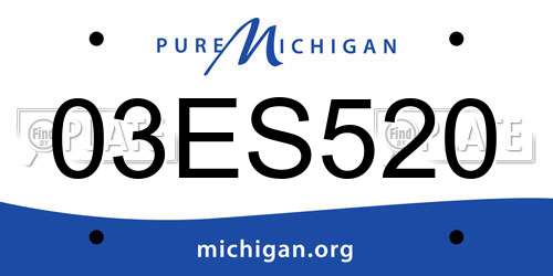 03ES520 Michigan License Plate
