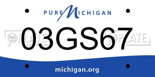 03GS67 Michigan License Plate