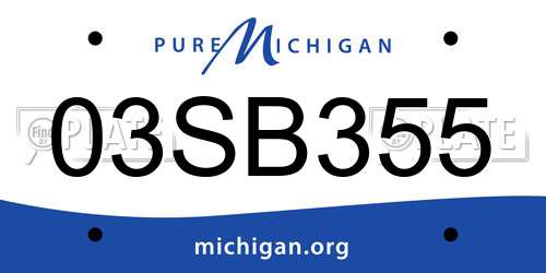 03SB355 Michigan License Plate