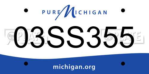 03SS355 Michigan License Plate