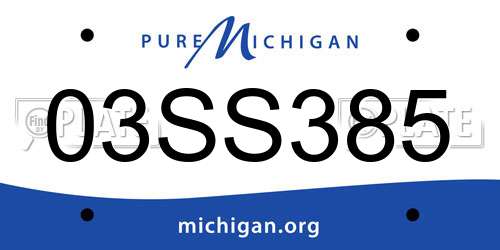 03SS385 Michigan License Plate