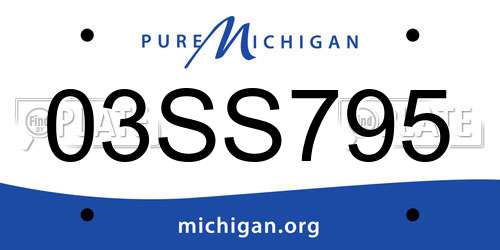 03SS795 Michigan License Plate