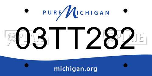 03TT282 Michigan License Plate